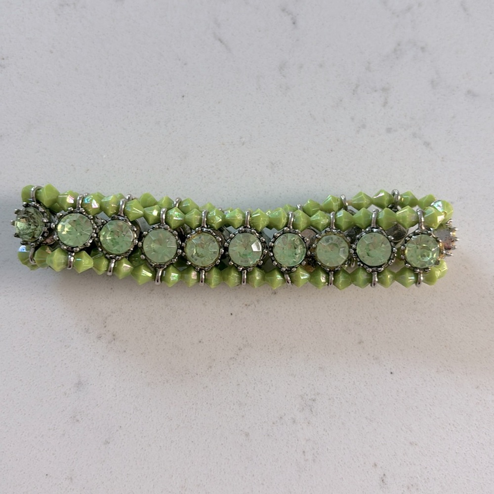 Express Green Bead & Crystal Bracelet